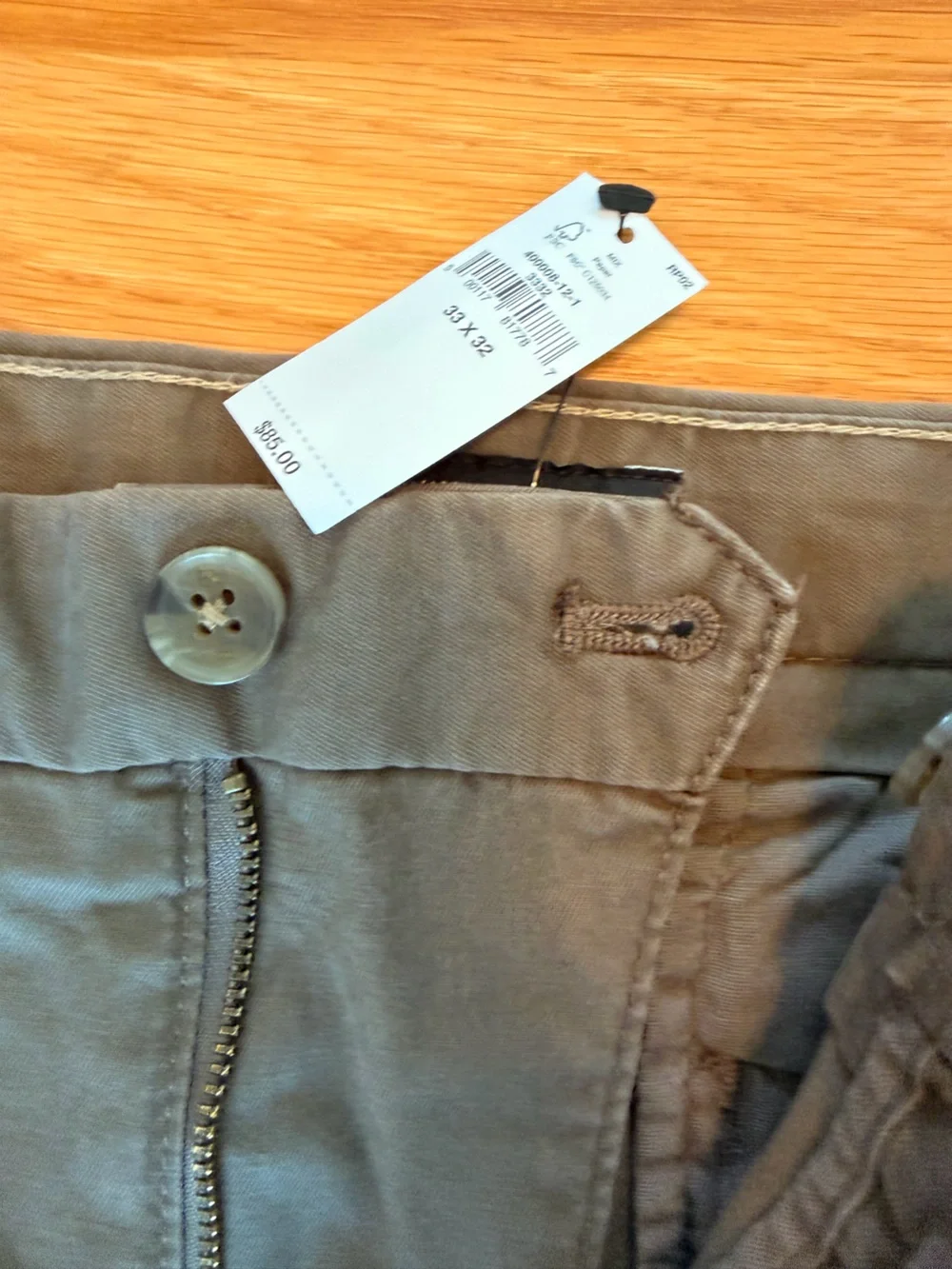 NWT Banana Republic Slim Lived-In Chino Pants Light Coffee Bean Neutral Sz 32x32